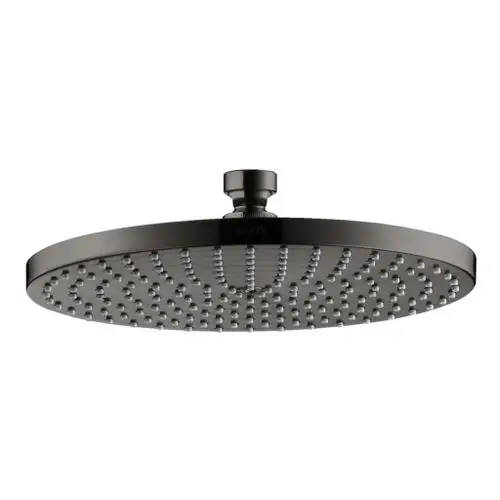 Runde Kopfbrause in Schwarz mit vielen Düsen, montierbar an einer Decke oder Wand, von der Marke AXOR.